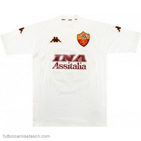 Tailandia Camiseta As Roma 2ª Retro 2000 2001 Blanco